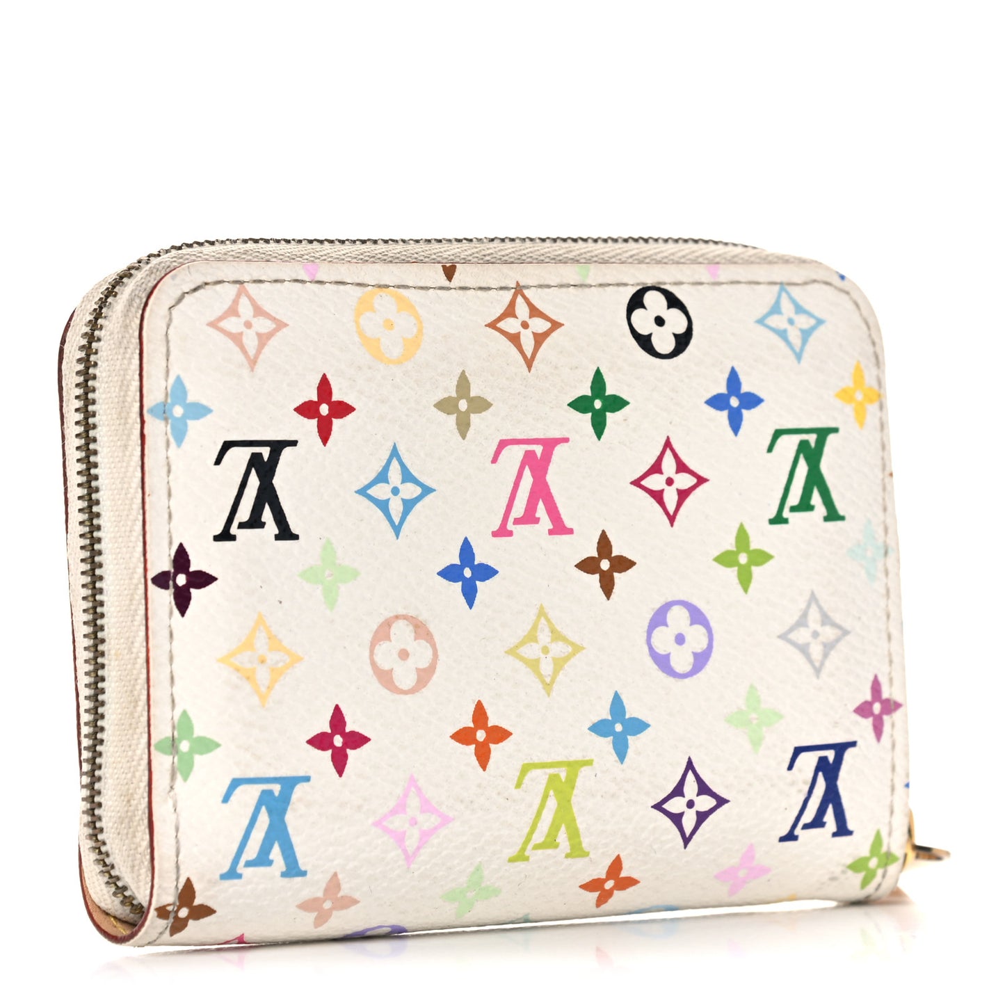 Monogram Multicolor Zippy Coin Purse Wallet White