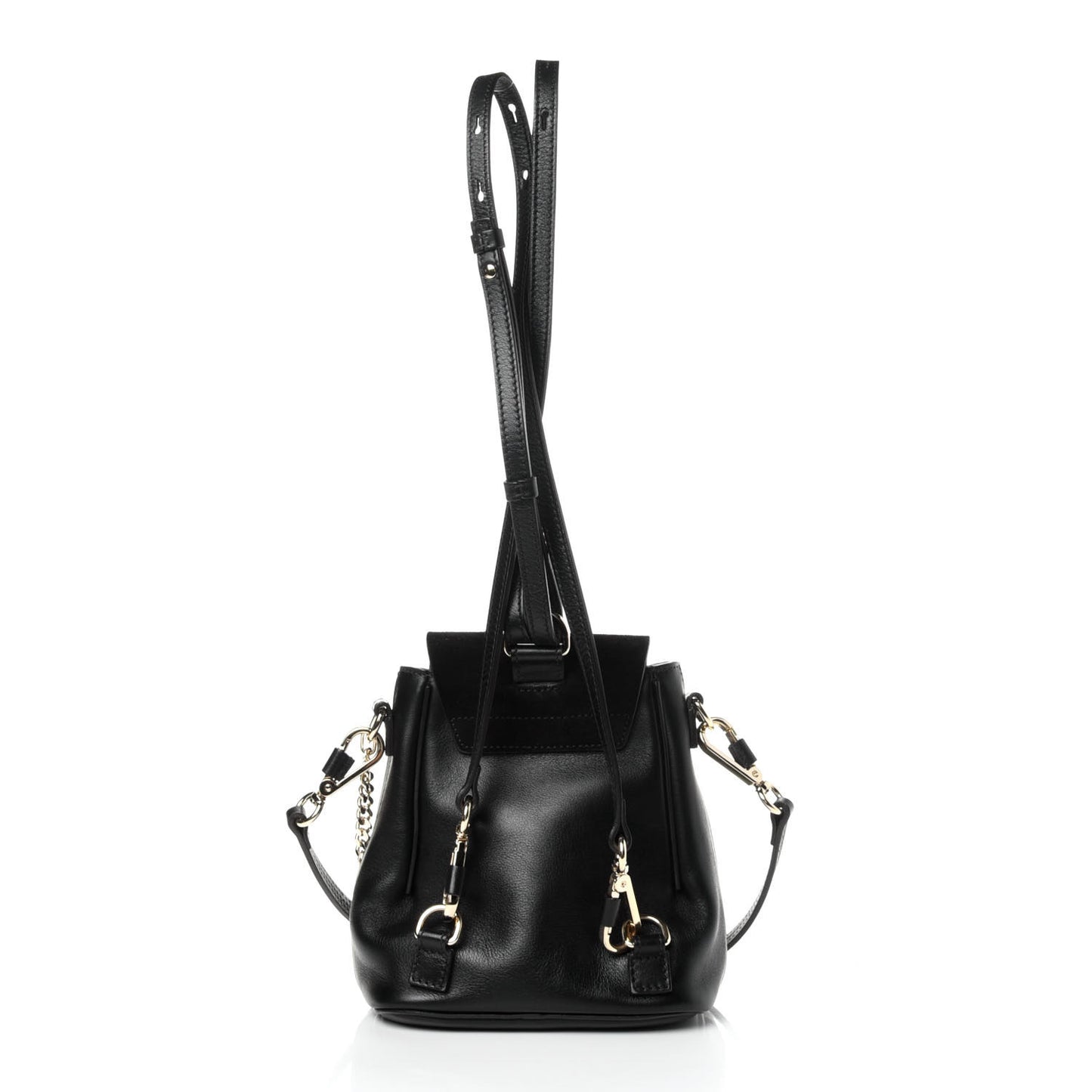 Suede Calfskin Mini Faye Backpack Black