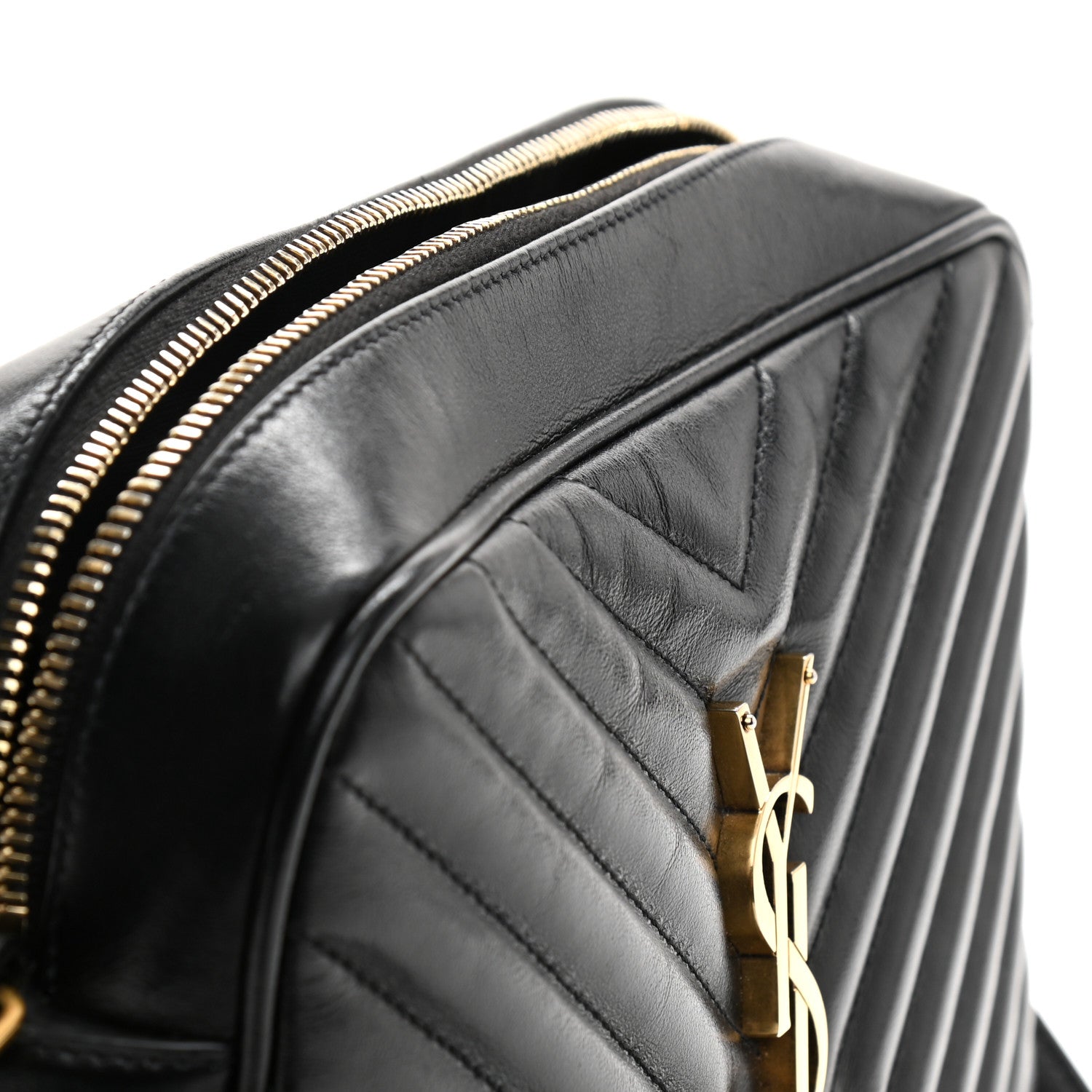 Saint Laurent Calfskin Matelasse Monogram Lou Camera Bag Black 13 of 14