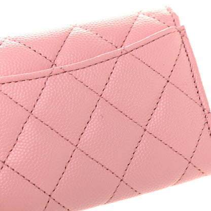 Chanel Caviar Quilted Flap Card Holder Wallet Light Pink 10 of 10