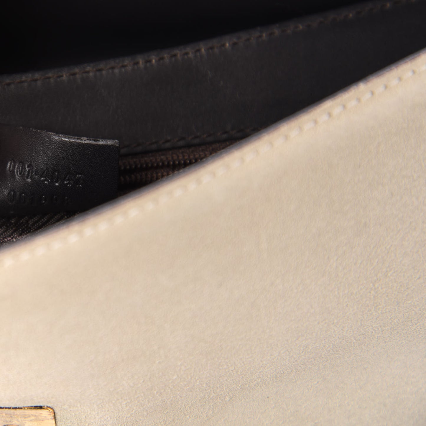 Suede Bamboo Handle Shoulder Bag White