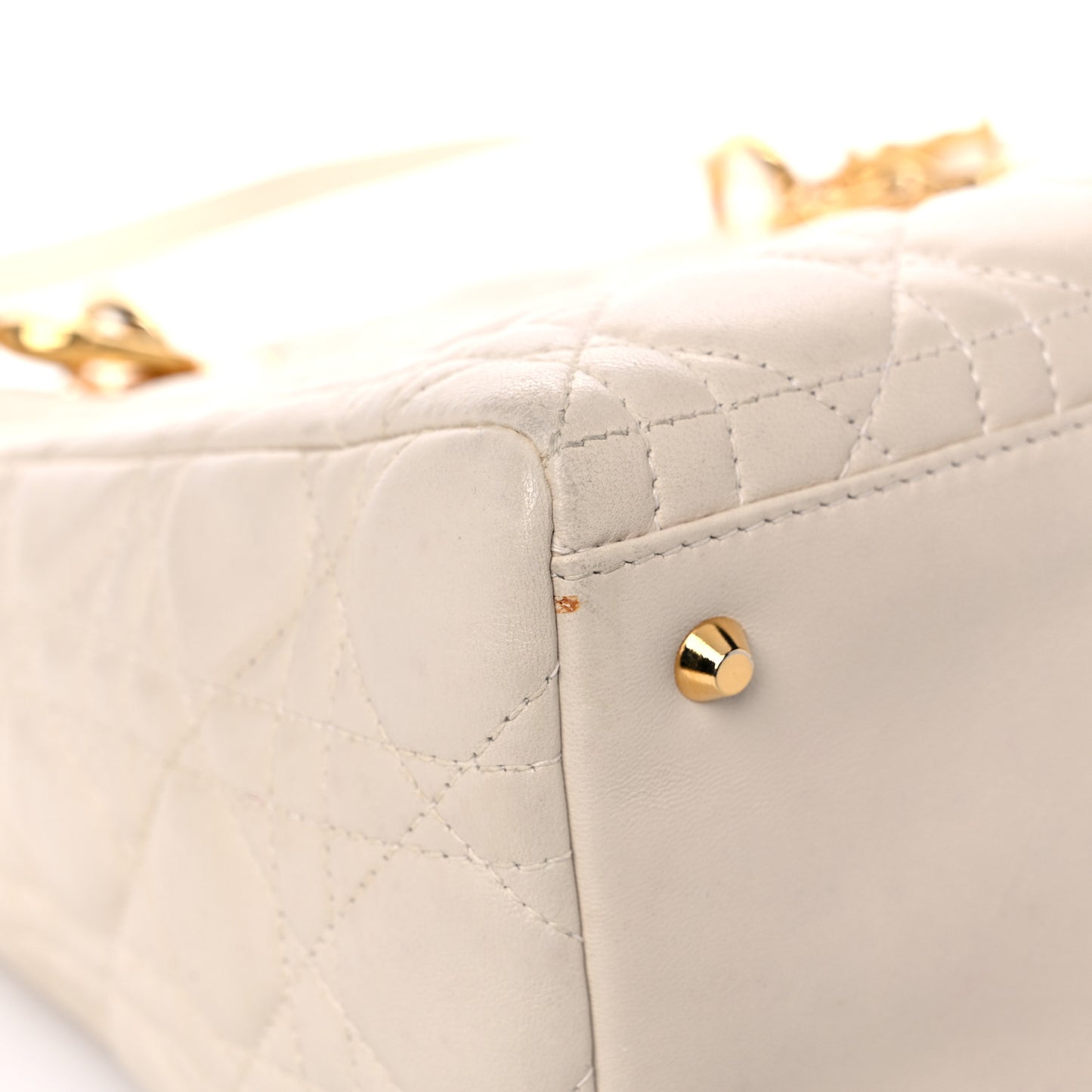 Lambskin Cannage Medium Lady Dior Light Beige