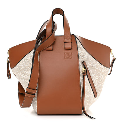 Loewe Calfskin Canvas Anagram Small Hammock Shoulder Bag Ecru Tan 1 of 10