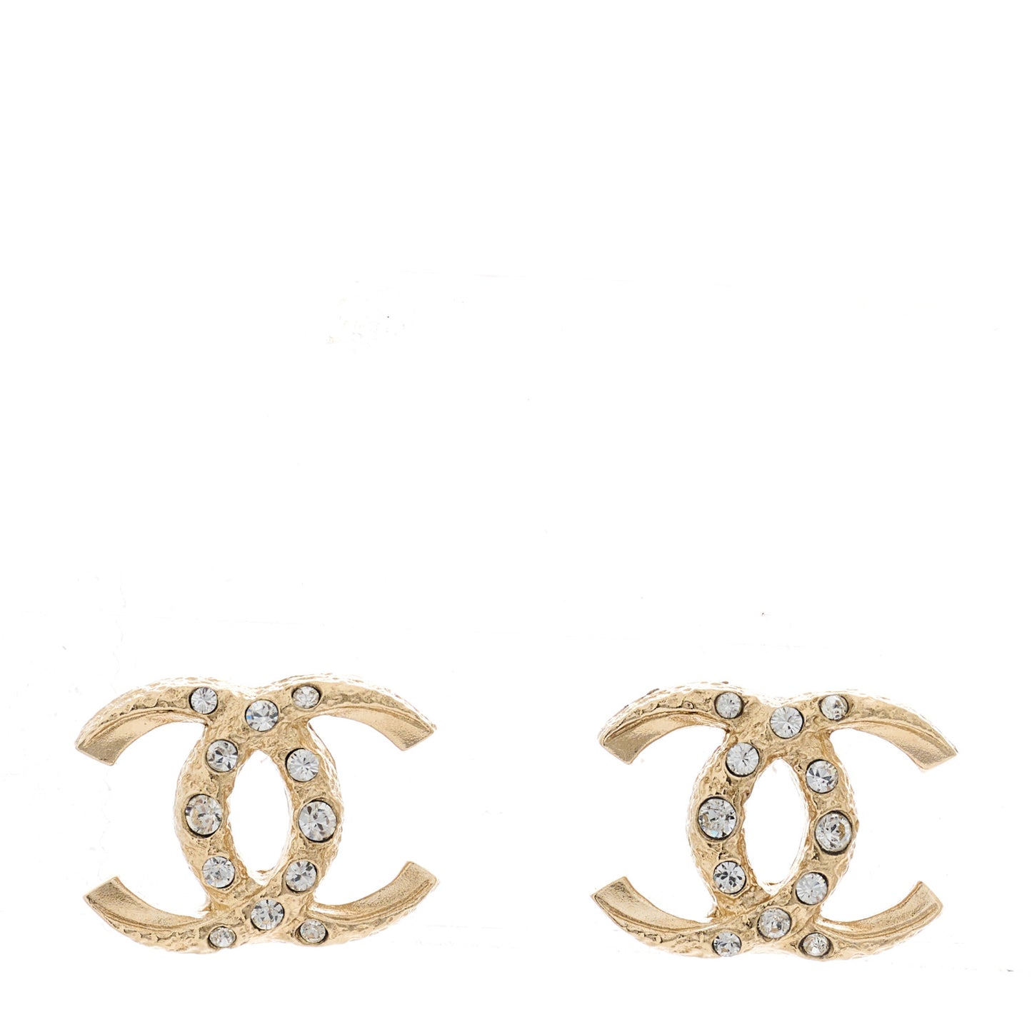 Crystal Timeless CC Earrings Light Gold