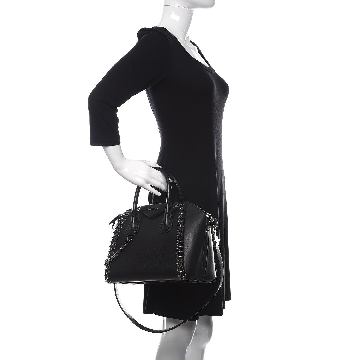 Givenchy Sugar Goatskin Small Eyelet Antigona Black 3 of 13