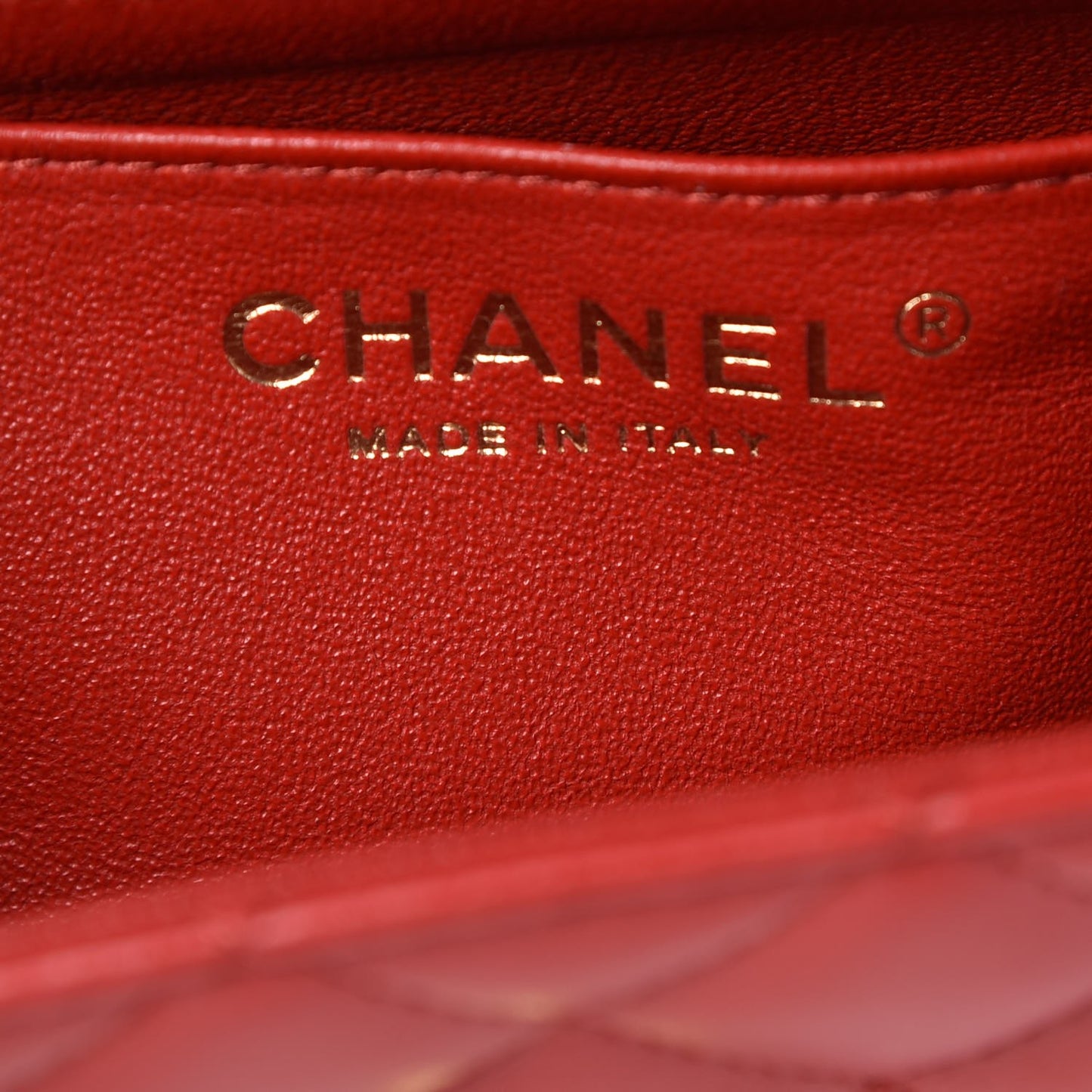 Lambskin Quilted Mini Rectangular Flap Red