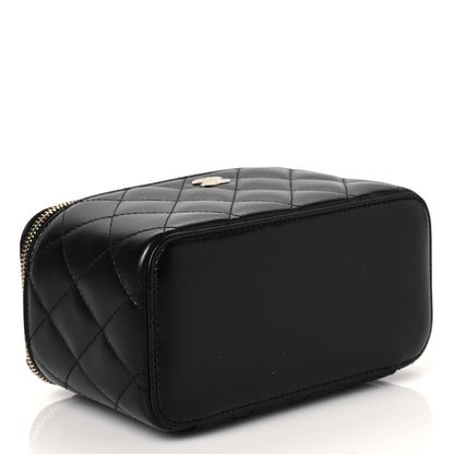 Chanel Lambskin Quilted Small Vanity Case With Chain Black 4 of 8