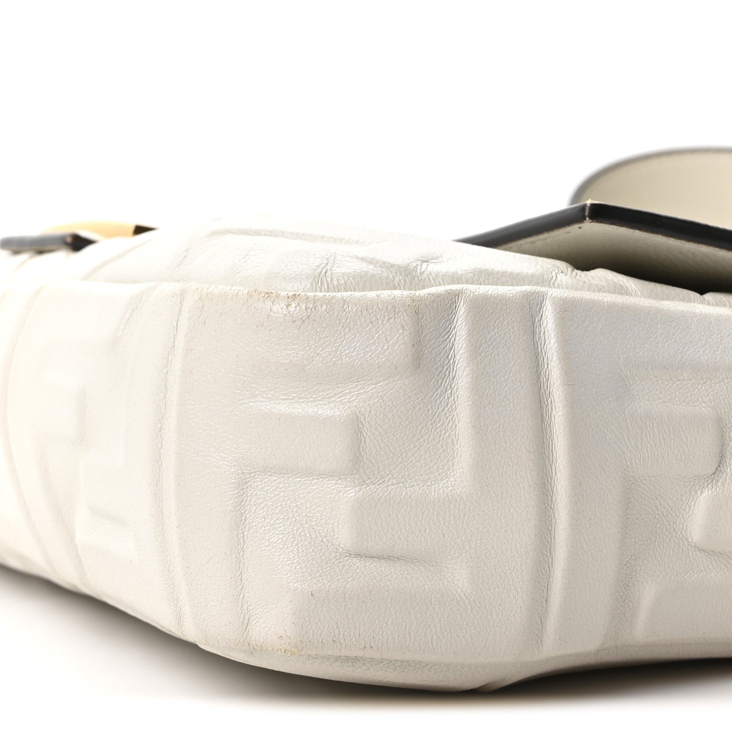 Fendi Nappa FF 1974 Embossed Baguette White 10 of 10