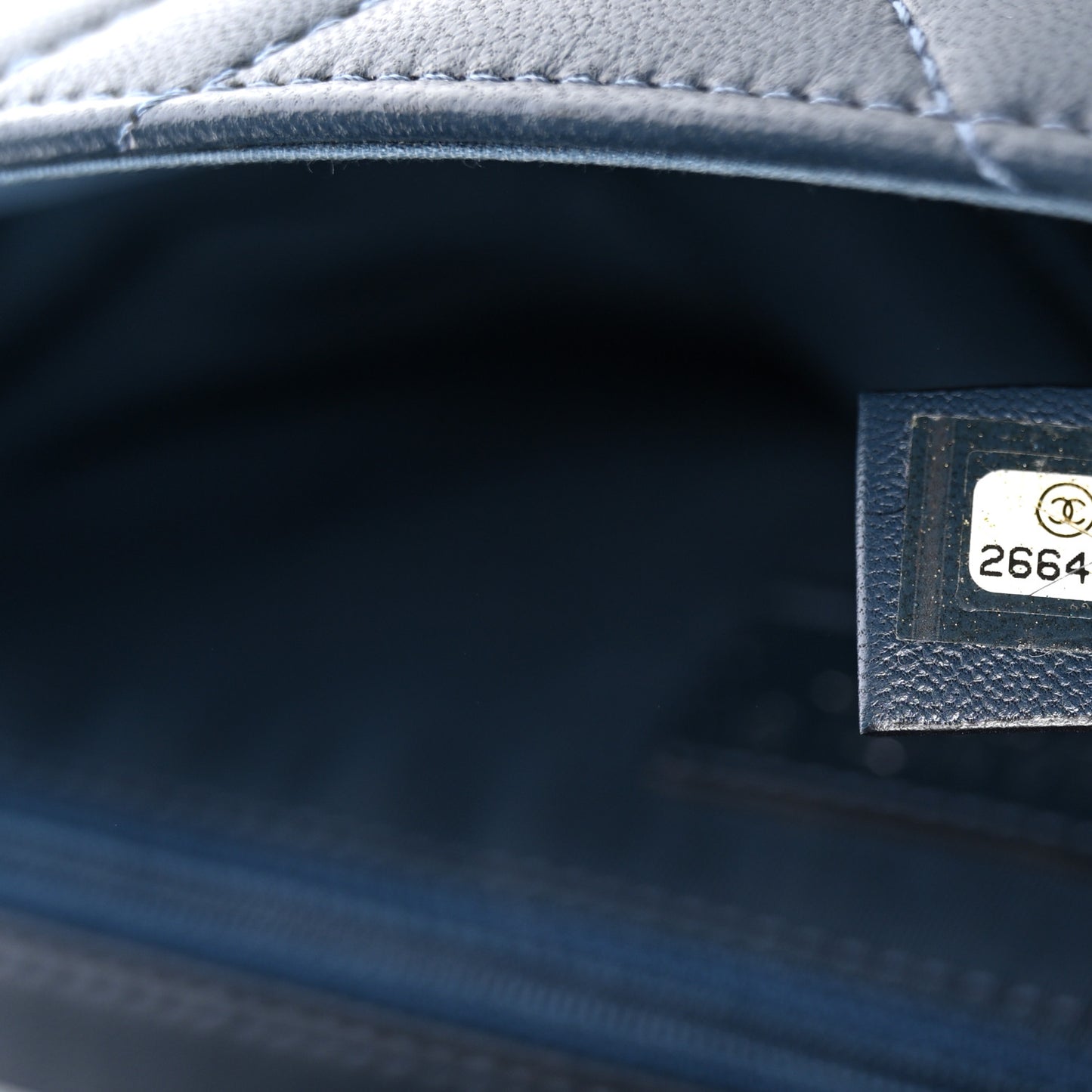 Lambskin Chevron Medium Single Flap Navy