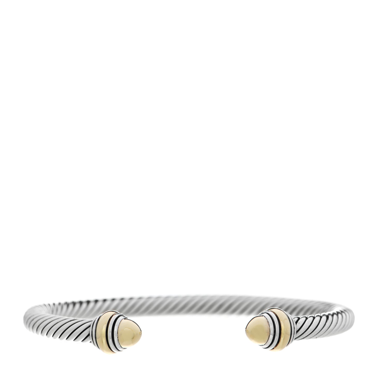 Sterling Silver 14K Yellow Gold 5mm Cable Classics Dome Bracelet