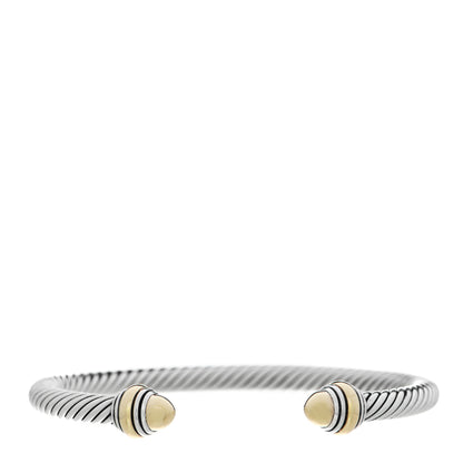 David Yurman Sterling Silver 14K Yellow Gold 5mm Cable Classics Dome Bracelet 1 of 6