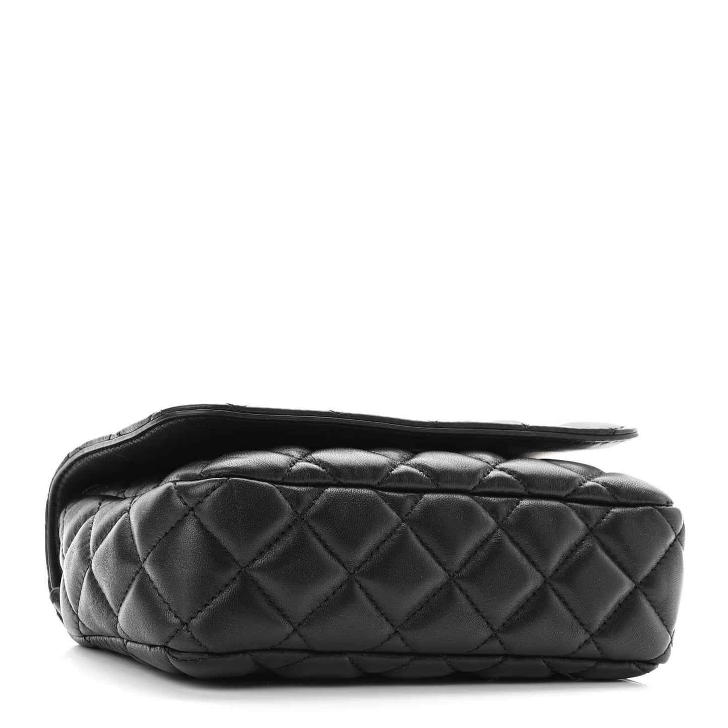 Nappa Quilted Small Medusa Chain Crossbody Black
