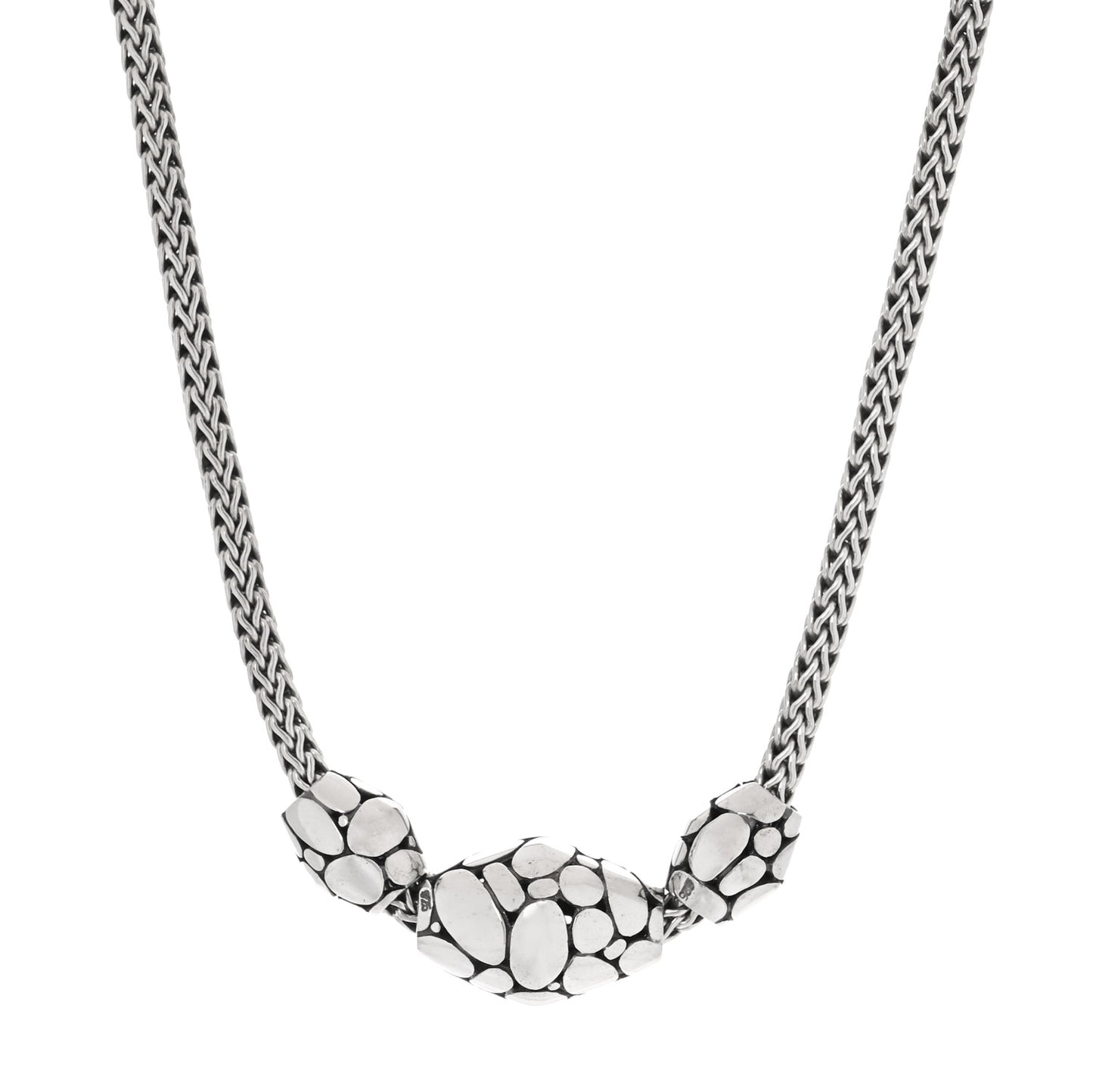 Sterling Silver Kali Elliptical Bead Trio Necklace