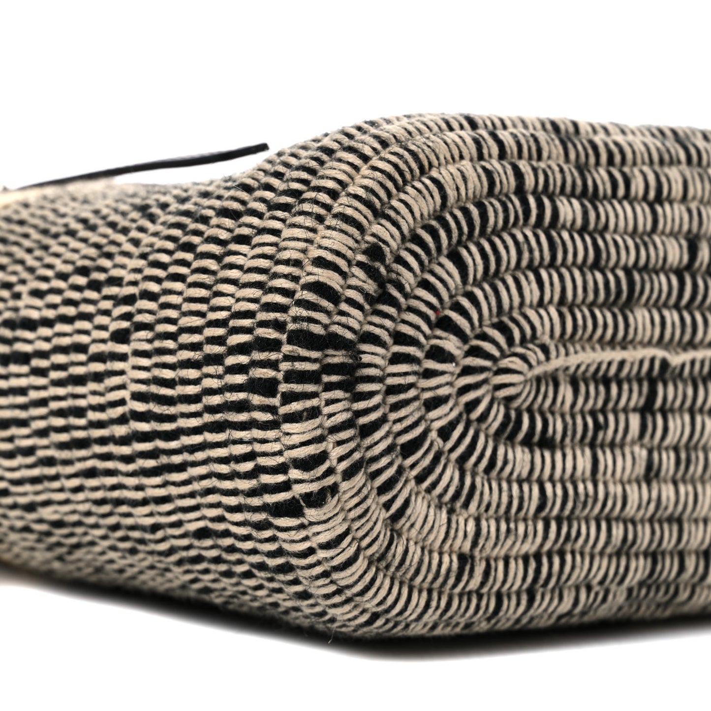 Raffia Square Small Basket Tote Bag Ombre Black