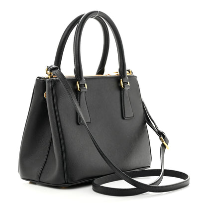 Prada Saffiano Lux Mini Galleria Double Zip Tote Black 3 of 11