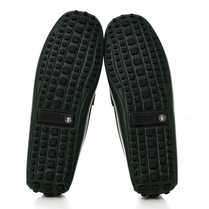Gucci Soft Clove Calfskin Mens Interlocking G Driver Loafers 12 Vintage Green 5 of 10