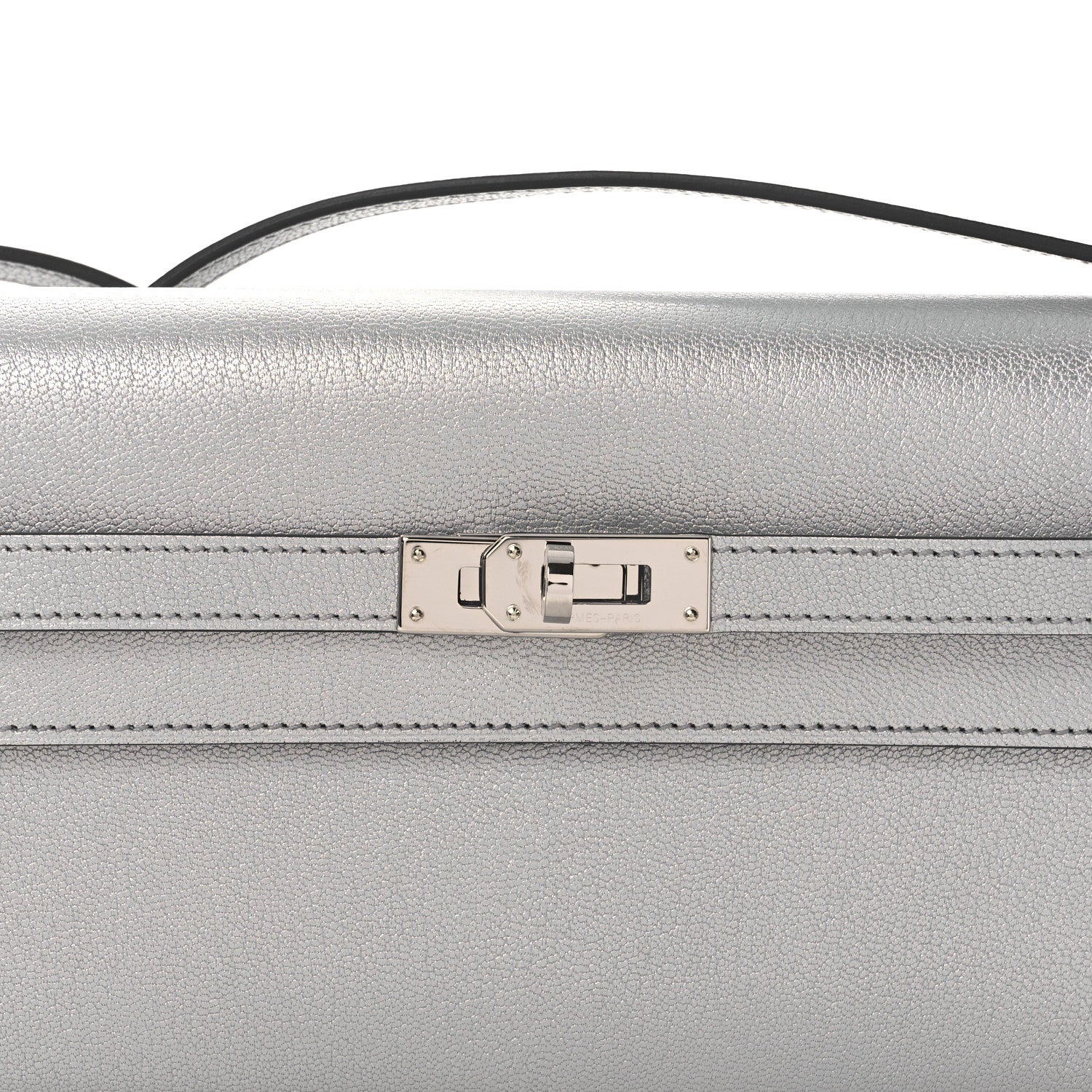 Hermes Metallic Chevre Chamkilight Kelly Wallet To Go Argent 8 of 13