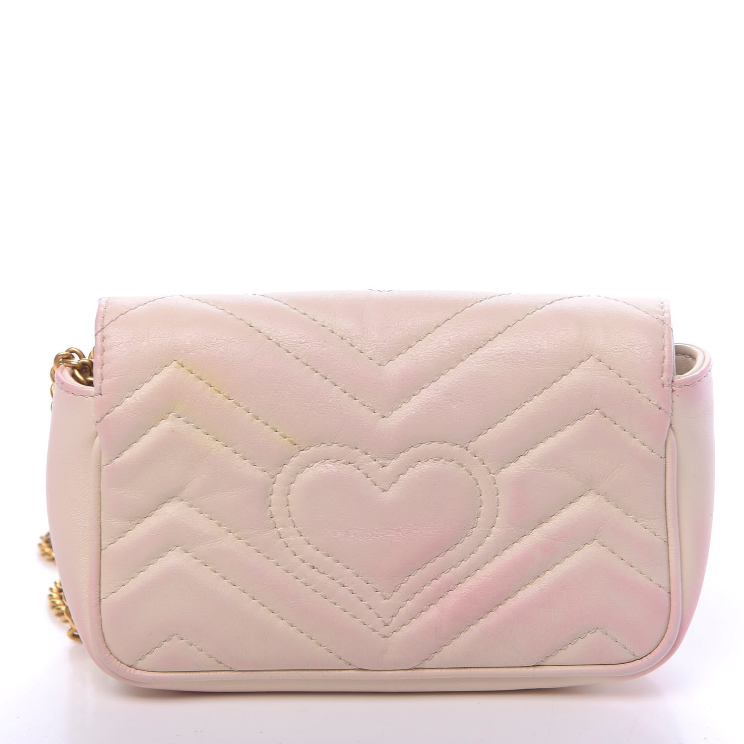 Gucci Calfskin Matelasse Super Mini GG Marmont Shoulder Bag White 15 of 19