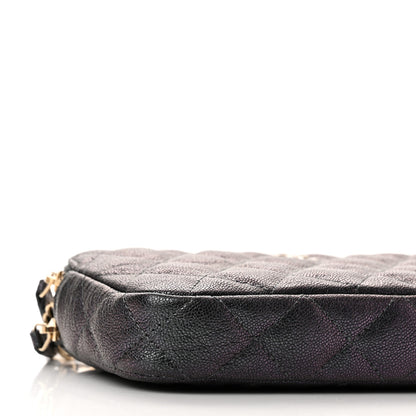 Chanel Iridescent Caviar Quilted Small Clutch With Chain Black 11 of 12