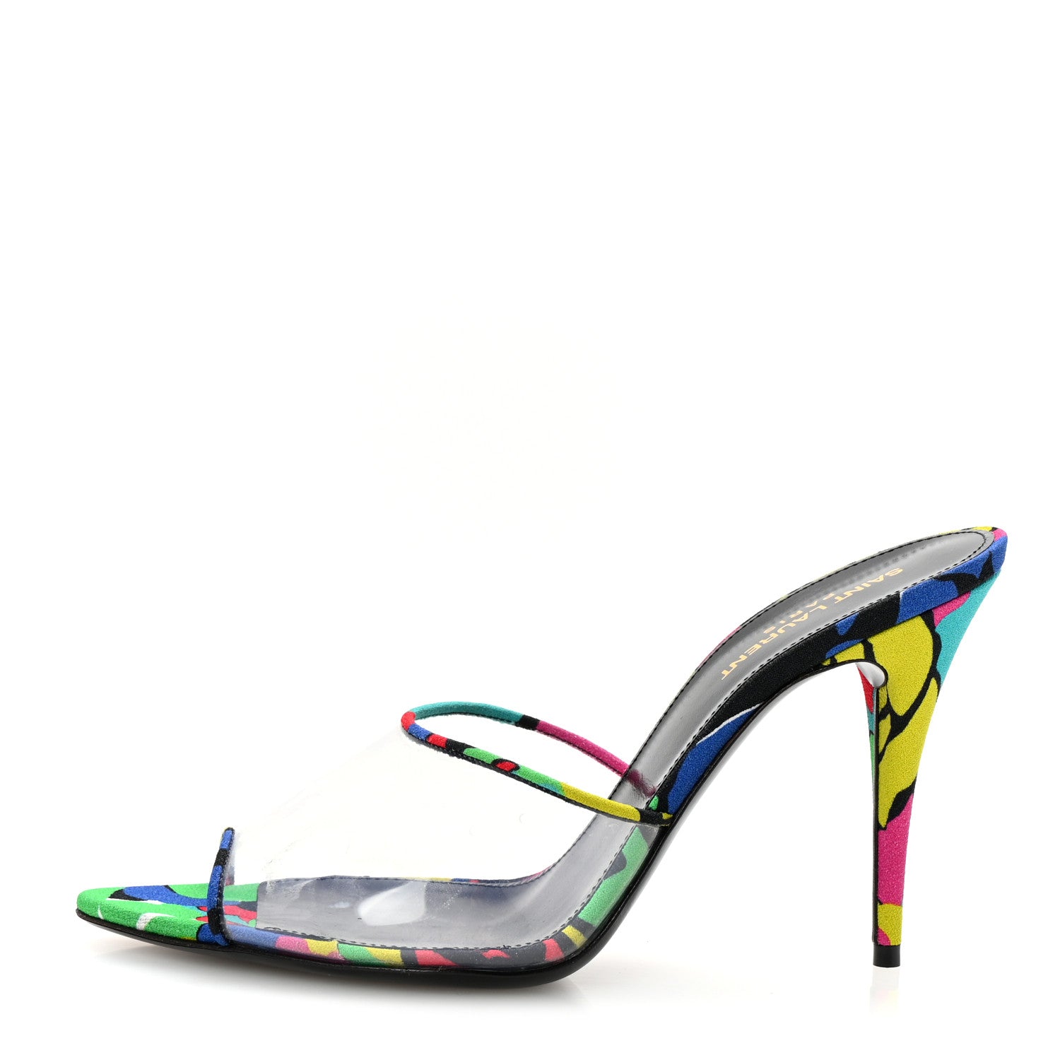 Saint Laurent Transparent Ibiza Flower Gippy 95 Mule Sandals 40 Multicolor 1 of 9