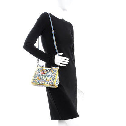 Dolce & Gabbana Dauphine Majolica Print Small Miss Sicily Satchel Multi 2 of 8