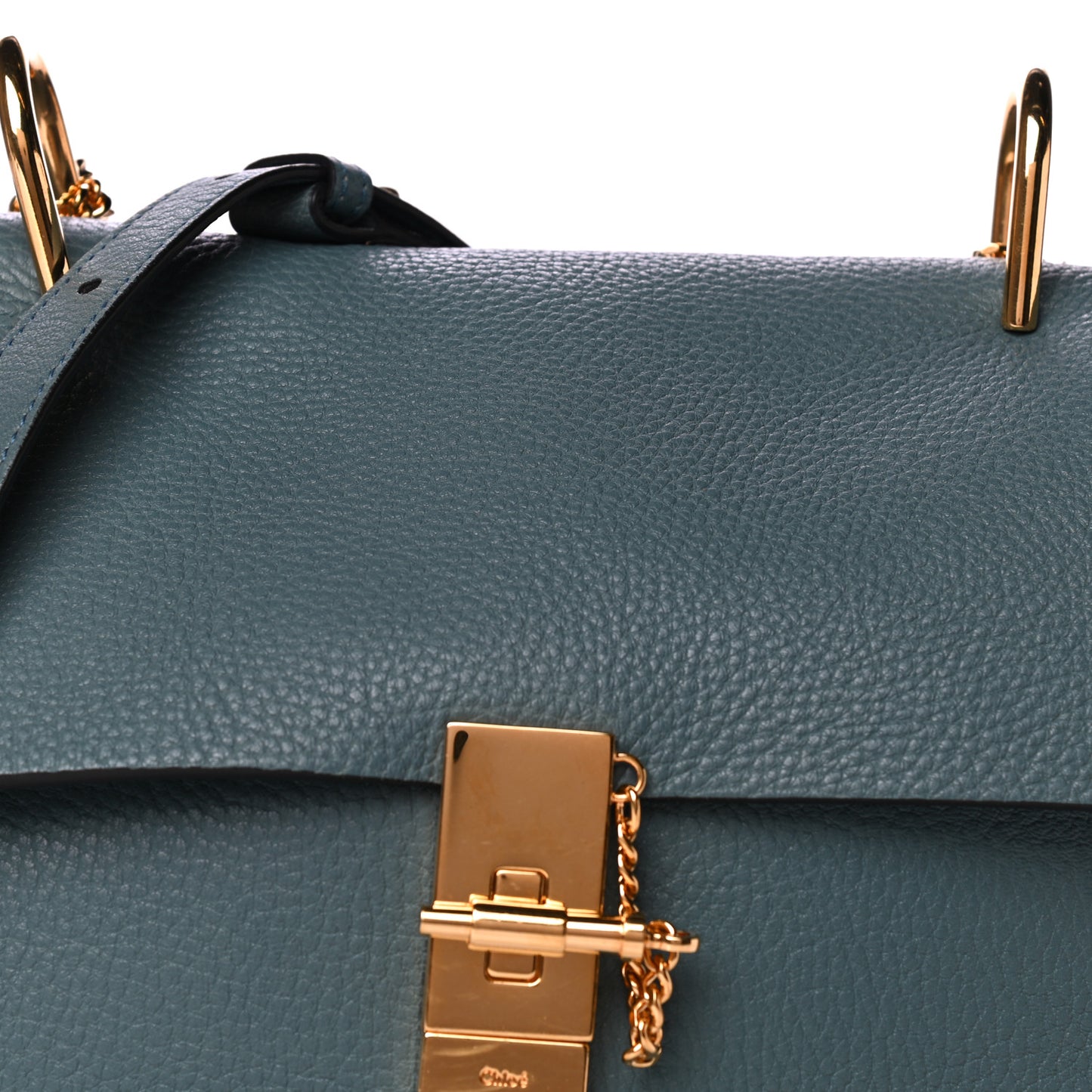 Grained Lambskin Drew Shoulder Bag Cloudy Blue