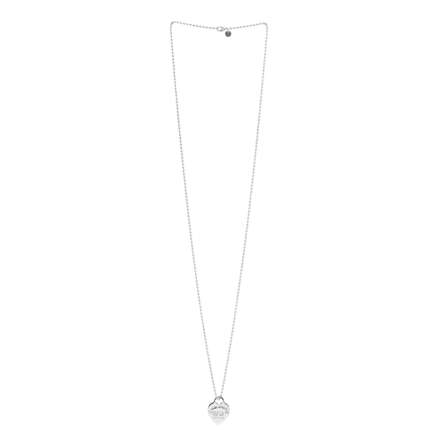 Tiffany Sterling Silver Long Return to Tiffany Heart Pendant Necklace 2 of 4