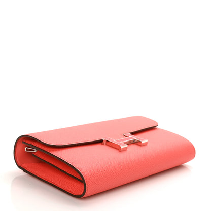 Hermes Epsom Enamel Constance Wallet To Go Rose Texas Rouge De Coeur 4 of 10