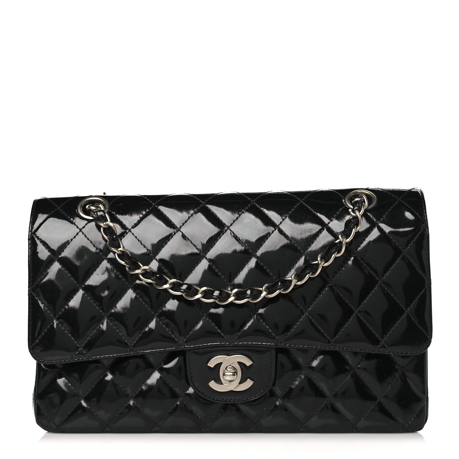 Chanel Patent Quilted Medium Double Flap Black 1 of 10