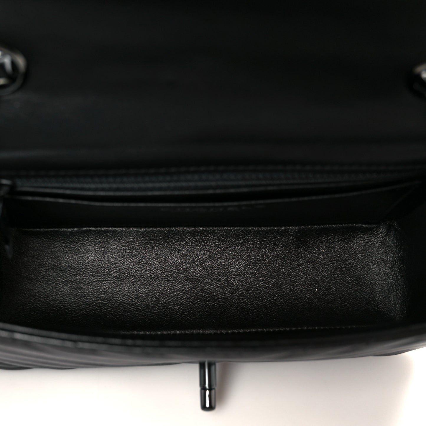 Lambskin Chevron Quilted Mini Rectangular Flap So Black