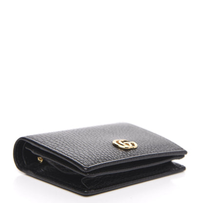 Gucci Pebbled Calfskin GG Marmont Card Case Black 4 of 7