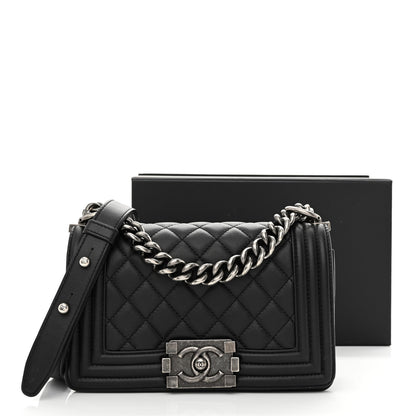 Chanel Lambskin Quilted Small Boy Flap Black 12 of 12