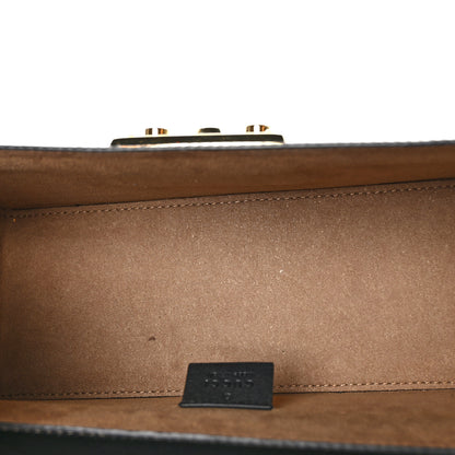 Gucci GG Supreme Monogram Small Padlock Bamboo Shoulder Bag Beige Black Cuir 5 of 12