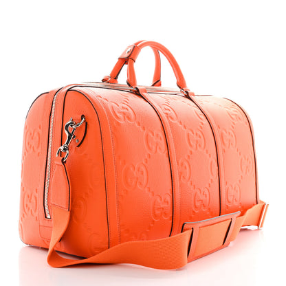 Gucci Piuma Calfskin Jumbo GG Embossed Large Duffle Bag Good Orange 3 of 10