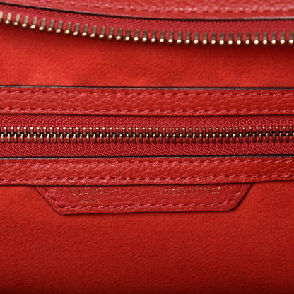 Celine Drummed Calfskin Mini Luggage Coquelicot 6 of 7