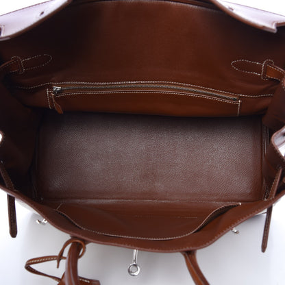 Hermes Toile Barenia Birkin 35 Fauve 7 of 45