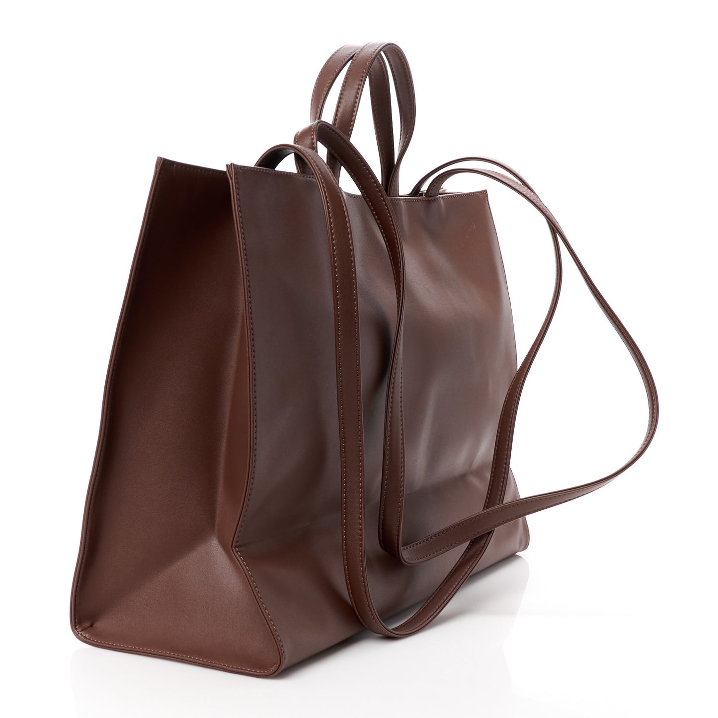 Vegan Leather Large Shopping Bag Chocolate