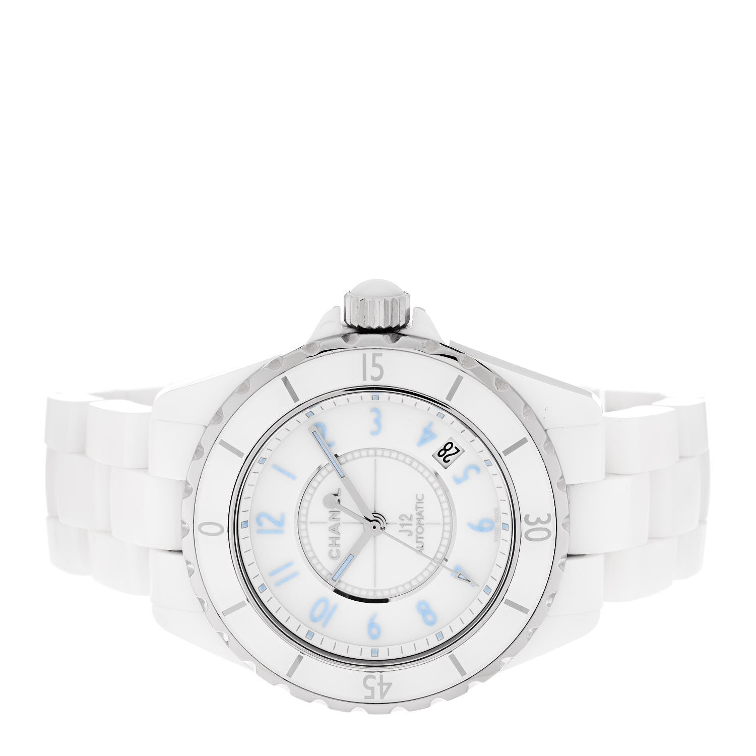 Chanel Stainless Steel Ceramic 38mm J12 Automatic Watch Blue 2 of 5