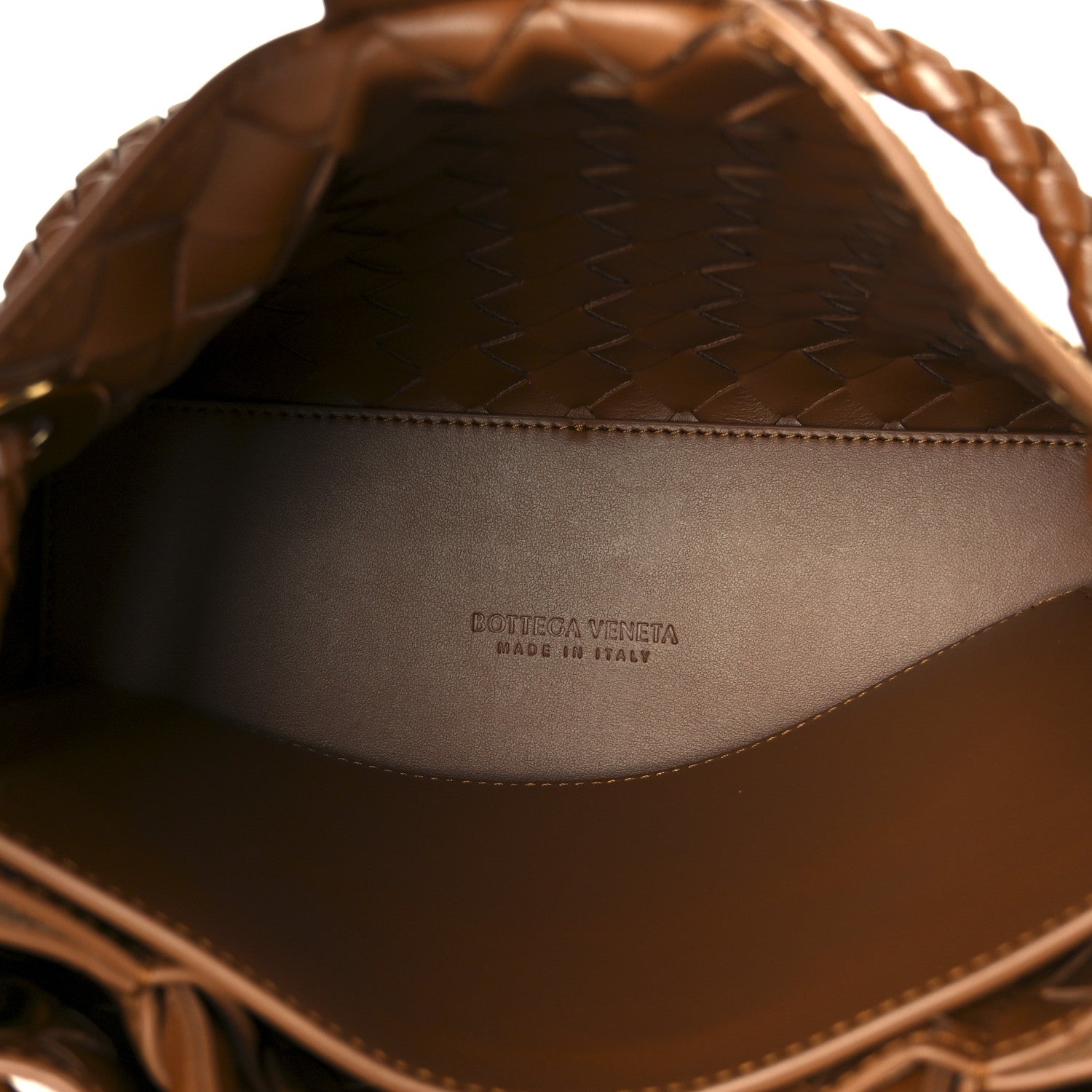 Bottega Veneta Suede Intrecciato Small Andiamo Shoulder Bag Amber 5 of 10