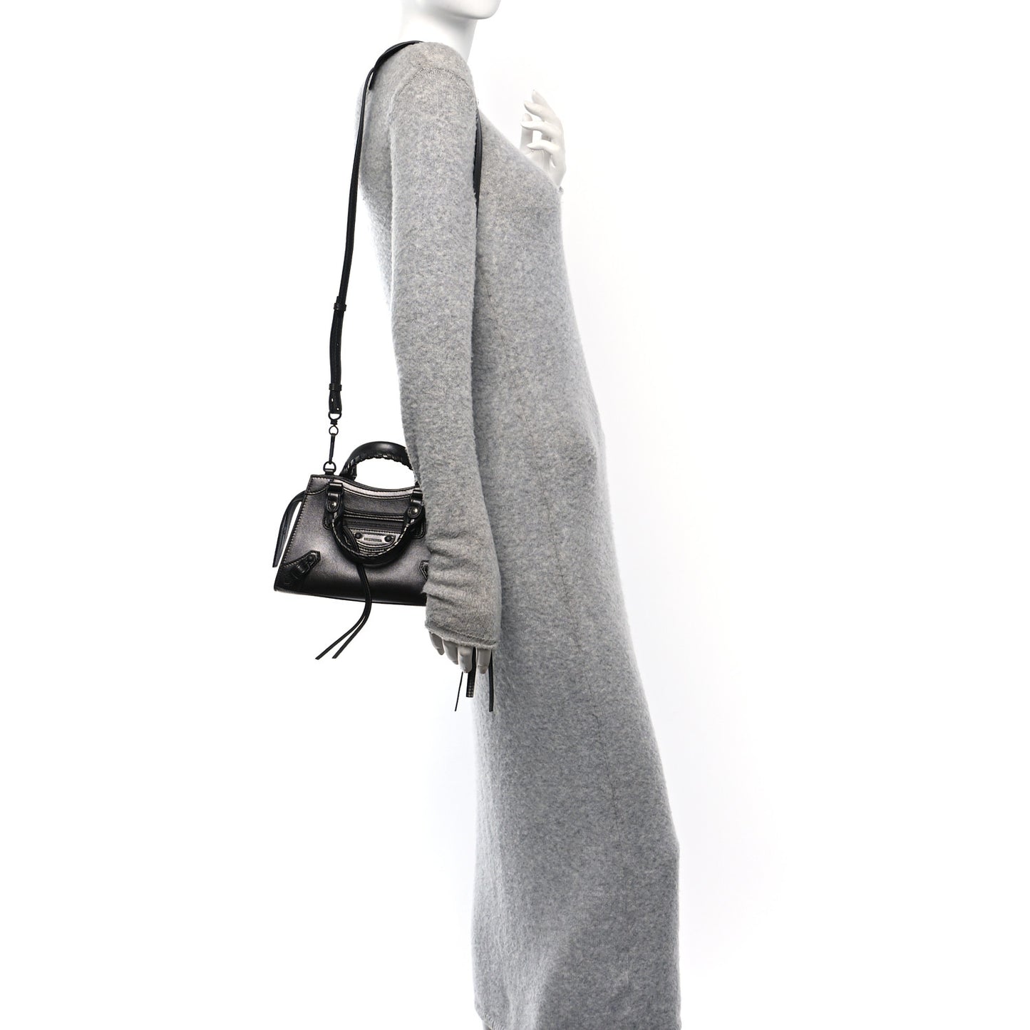 Smooth Calfskin Neo Classic Black Hardware Mini City Gunmetal