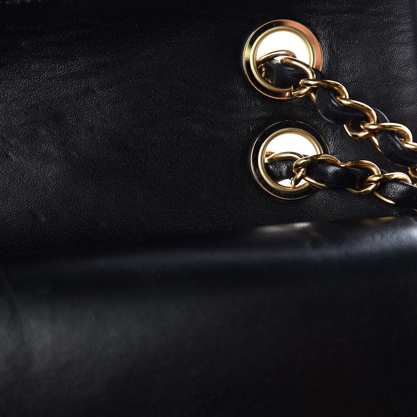 Lambskin Quilted Medium Double Flap Black