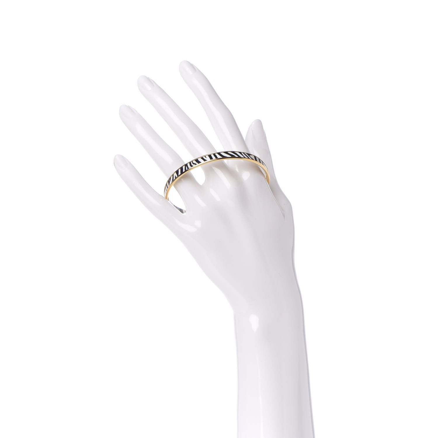 Hermes Enamel Printed Extra Narrow Zebres De Tanzanie Bracelet 65 Beige Blue 2 of 6