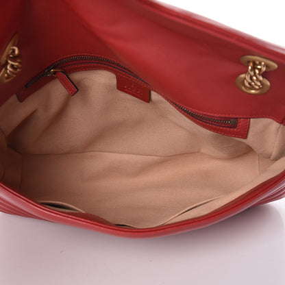 Gucci Calfskin Matelasse Medium GG Marmont Shoulder Bag Hibiscus Red 5 of 14