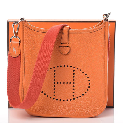 Hermes Taurillon Clemence Amazone Evelyne TPM Orange Peony 14 of 14