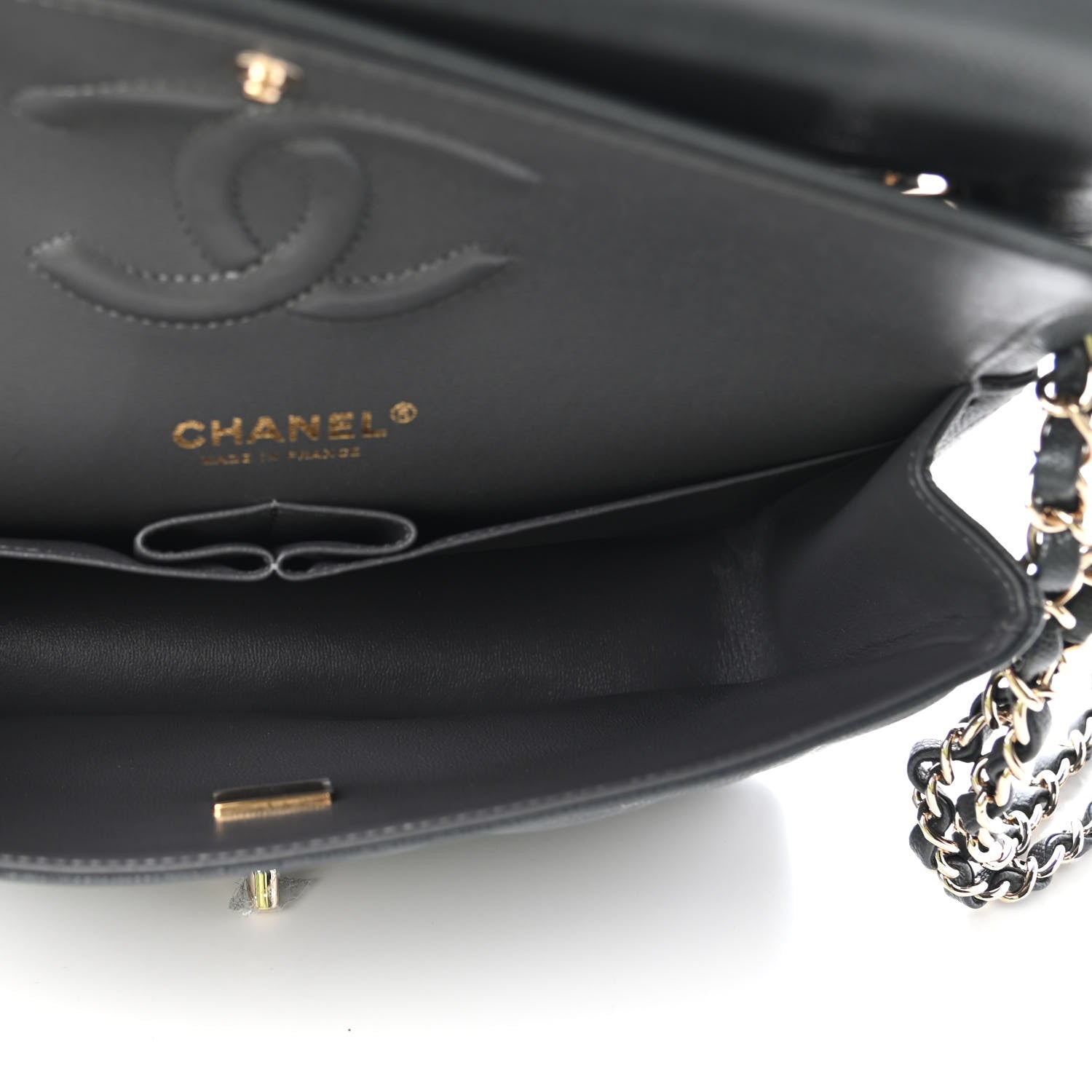 Chanel Caviar Quilted Medium Double Flap Dark Grey 5 of 11
