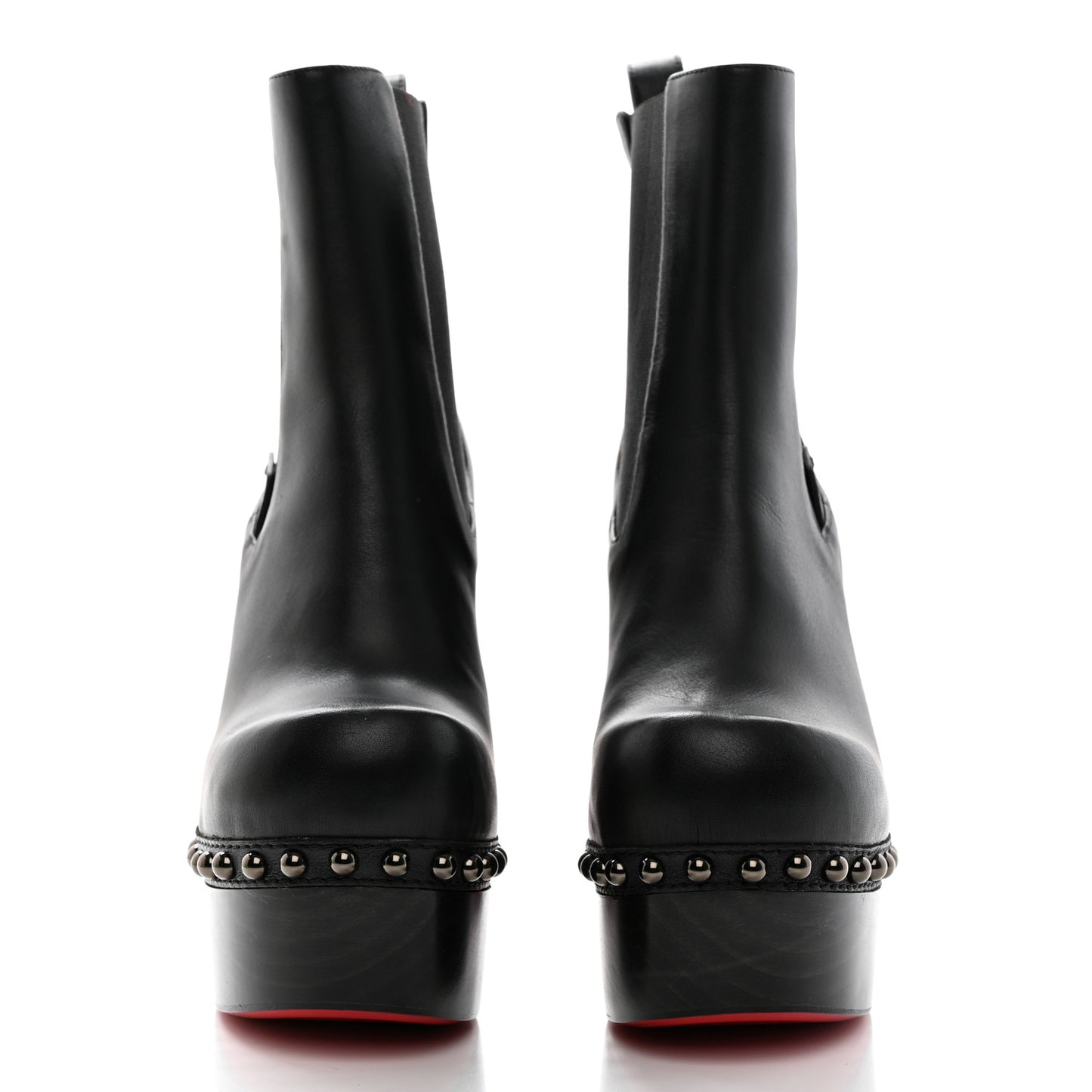 Calfskin Studded Joan 130 Booties 36.5 Black