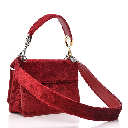 Fendi Velluto Astrakan Vitello Dolce F is Fendi Kan I Shoulder Bag Rosso 3 of 10