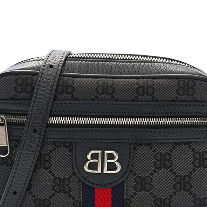 Gucci X BALENCIAGA BB Monogram Web Mini Ophidia Shoulder Bag Black 8 of 10