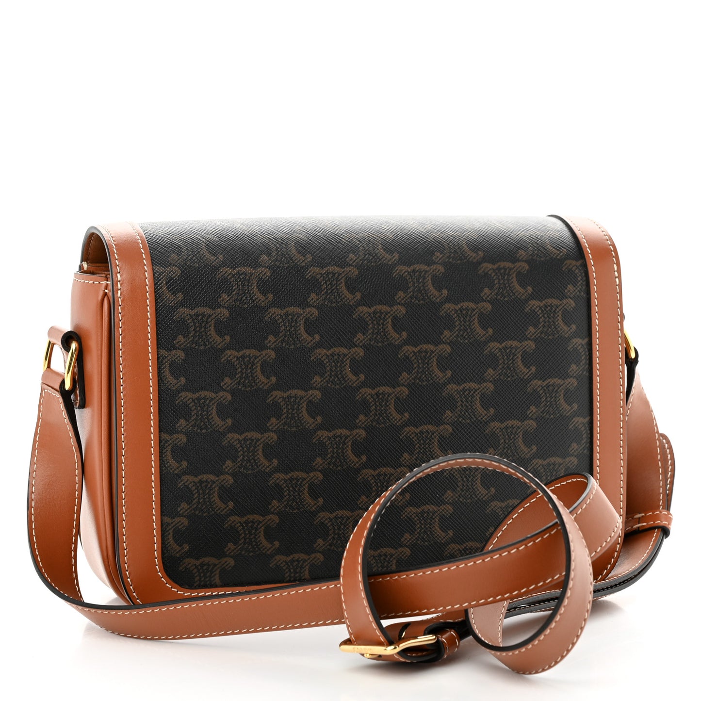 Triomphe Canvas Calfskin Medium Triomphe Bag Tan