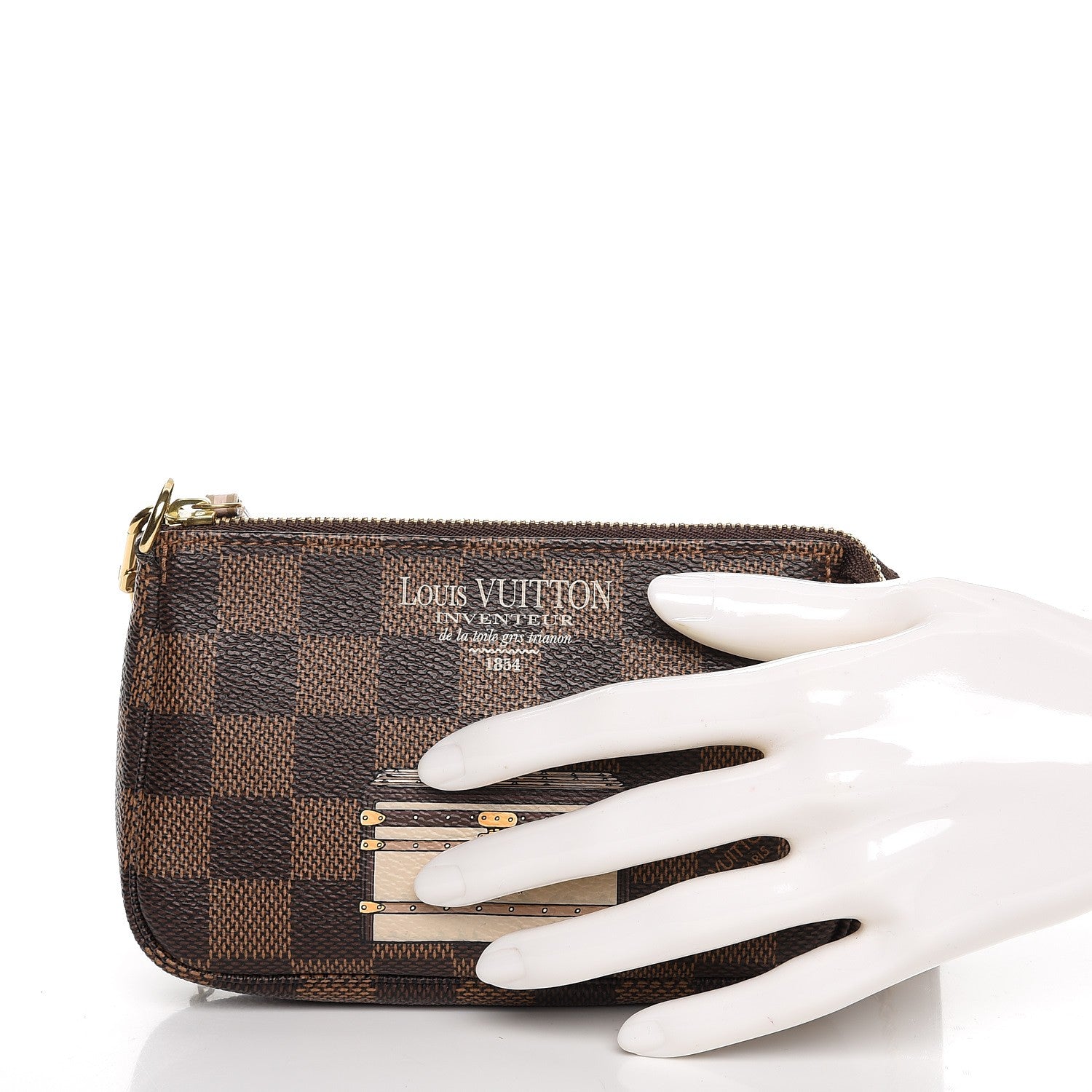 Louis Vuitton Damier Ebene Trunks and Locks Mini Pochette Accessories 2 of 7